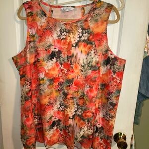 Athleta Red Pink Boxy Sleeveless Tank